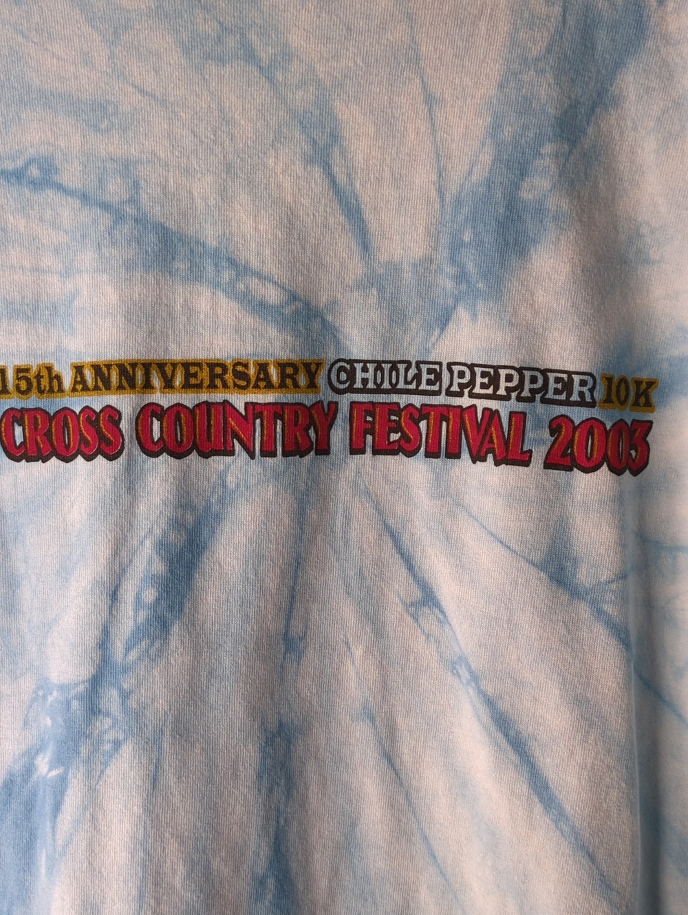 Anvil Light Blue Tie-Dye Men's Tee with Chile Pepper 10K, Size S